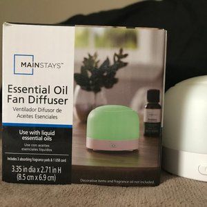Mainstays Portable Travel Fan Diffuser in White Co